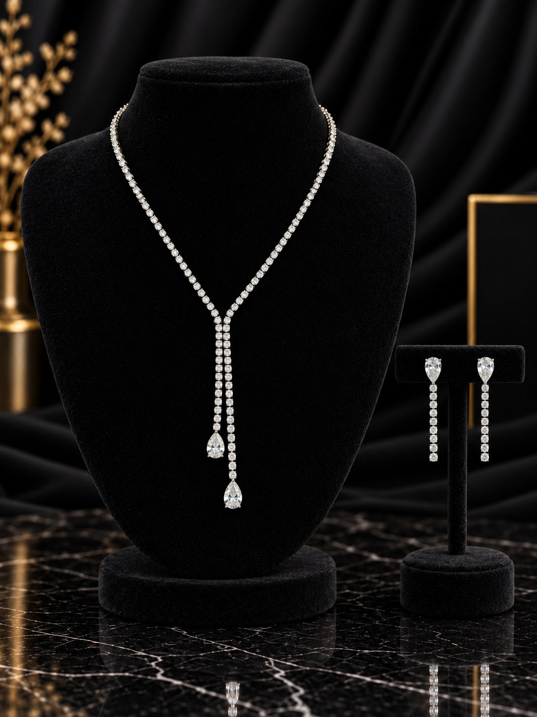 White Long Drop Jewelry Set (SN91)